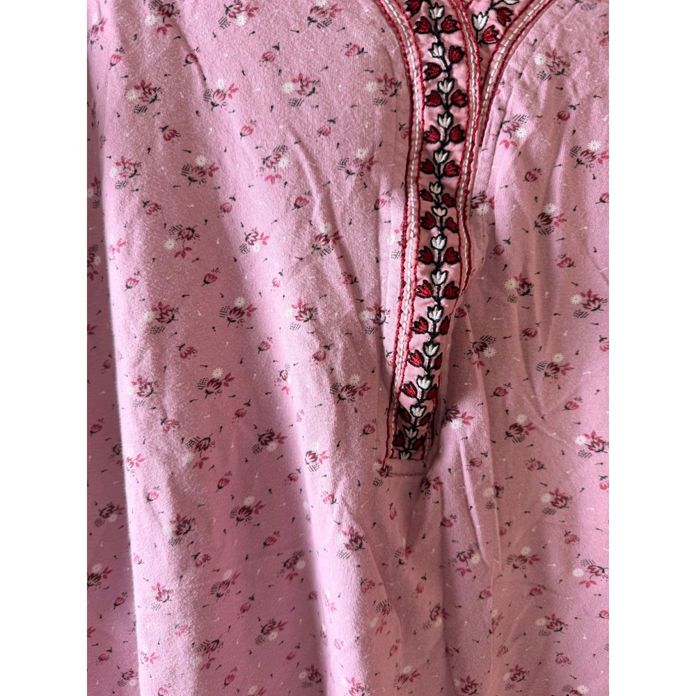 Vimal Fashion Nightgown Womens XXL Pink Excellent Floral Embroidered Maxi Kaftan - Picture 5 of 6